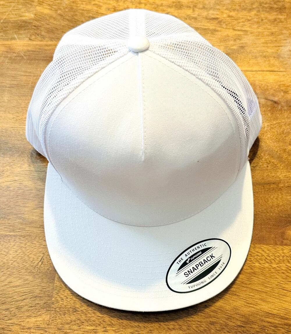 The Classics Yupoong White Hat Adjustable Adult Cap Mesh Polyester/Cotton